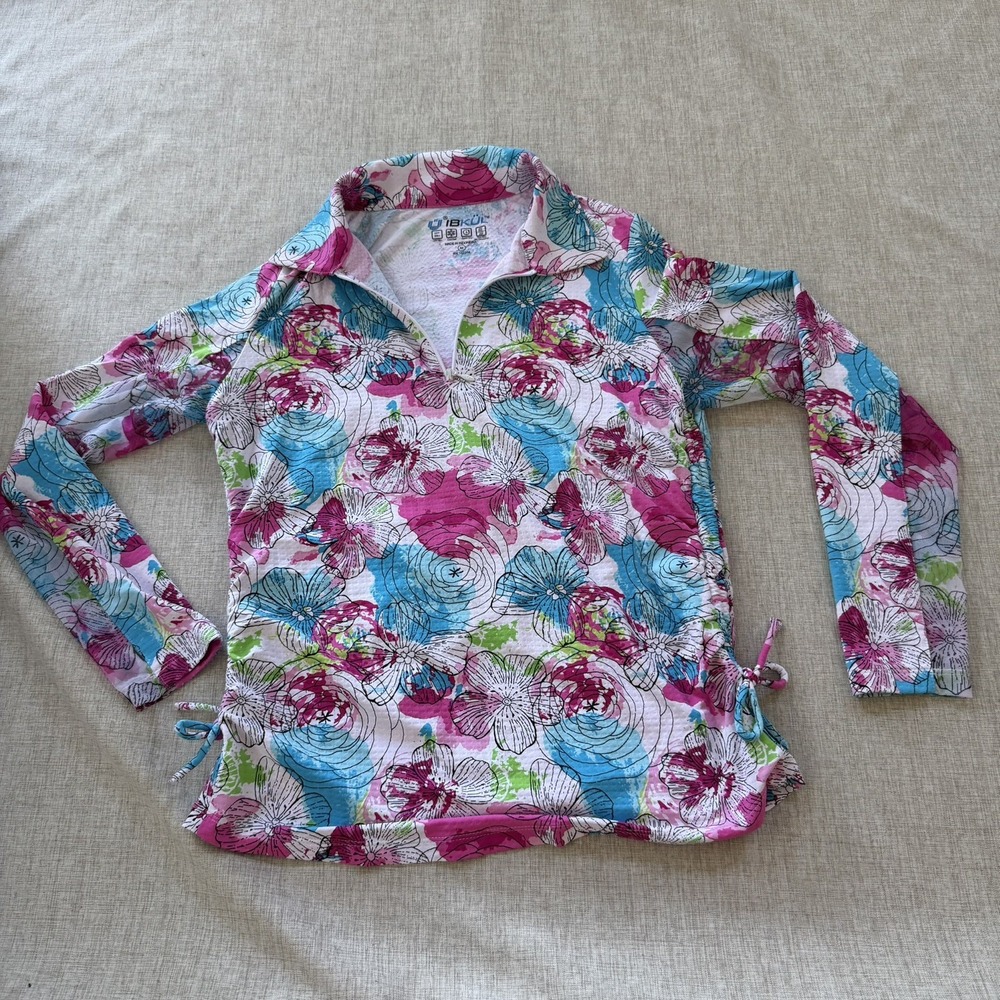 IBKUL Paddy Womens Shirt Medium 1/4 Zip UPF Cooling Golf Performance Active